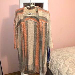 Cute orange and tan cardigan